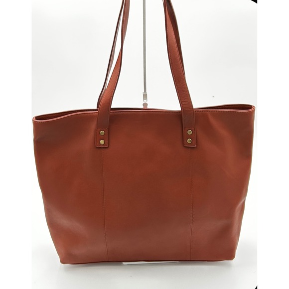 Bellino Leather Tote Women Cognac Top Grain Large Shopper Bag Laptop/Work Tote - Picture 6 of 9